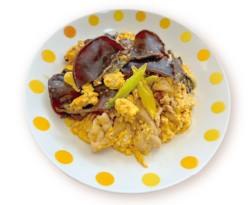 豚肉ときくらげの玉子炒め